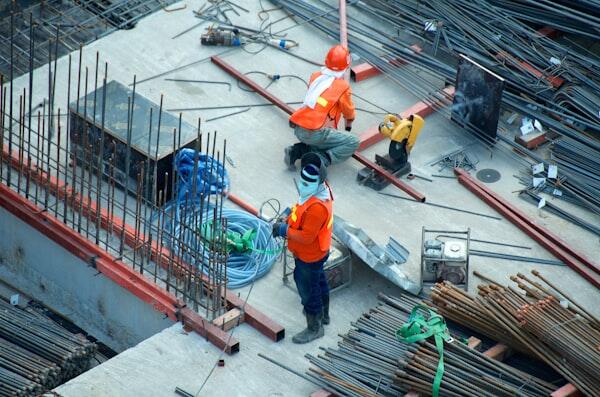 Construction site with security monitoring access points