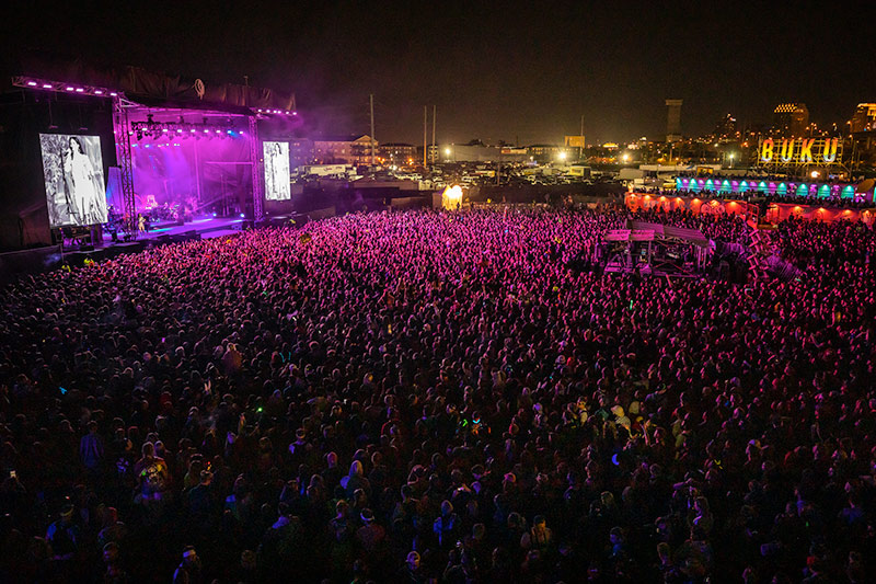 Event security team managing a New Orleans festival crowd