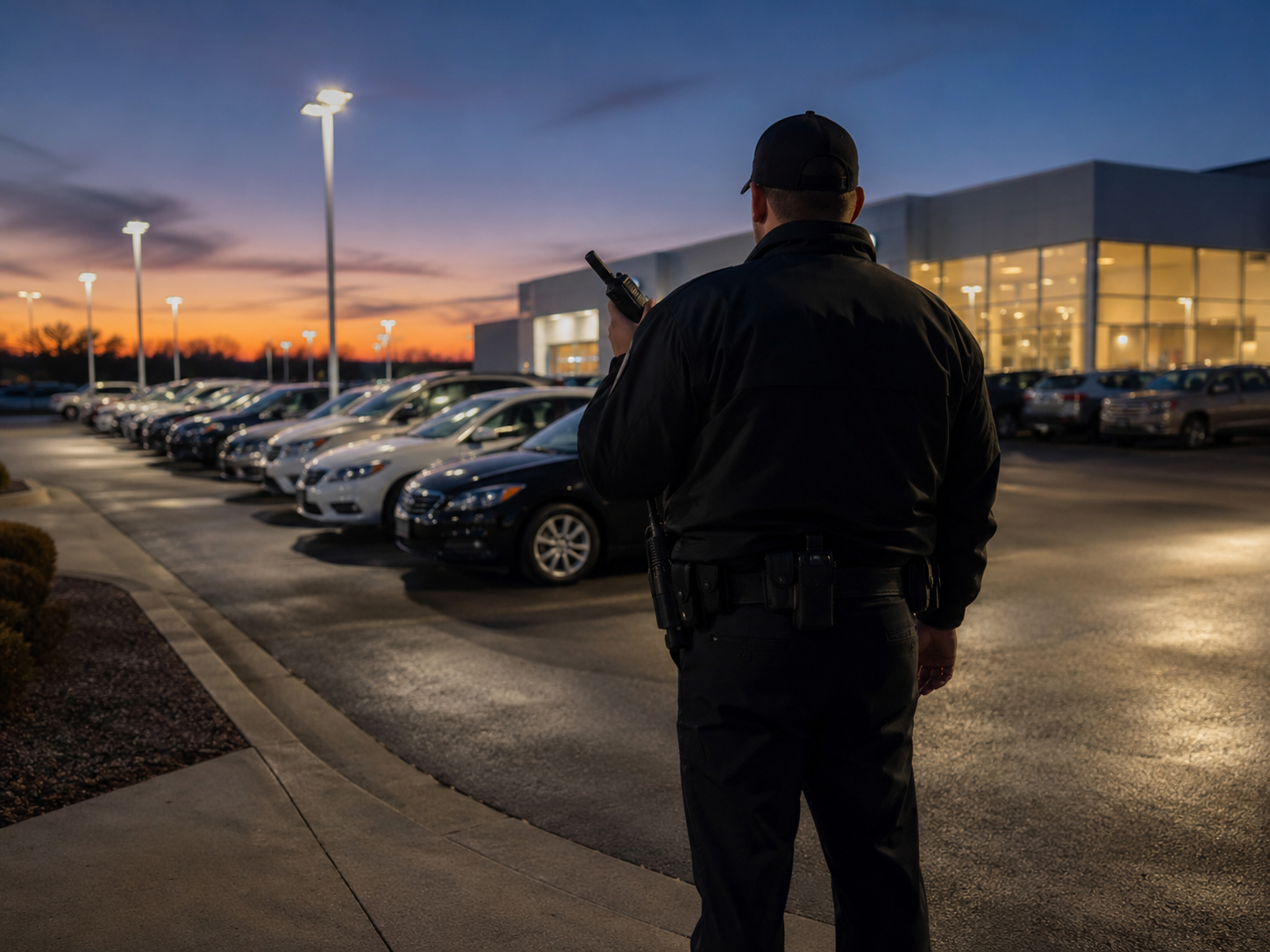 Car Lot Watch at Dusk