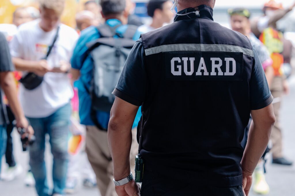 security guard in a church